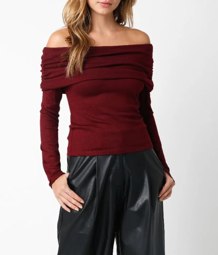 Off Shoulder Long Sleeve Top