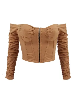 Off Shoulder Ruched Bustier