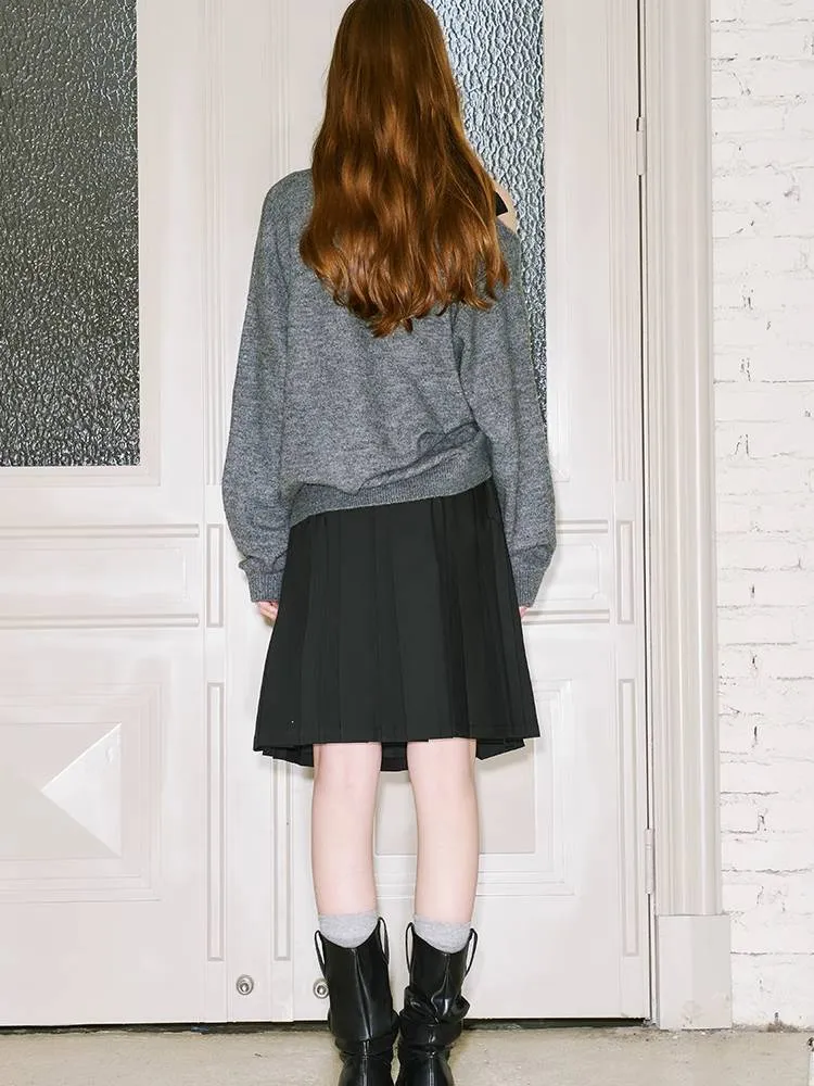 Off shoulder strap pullover sweater【s0000010844】