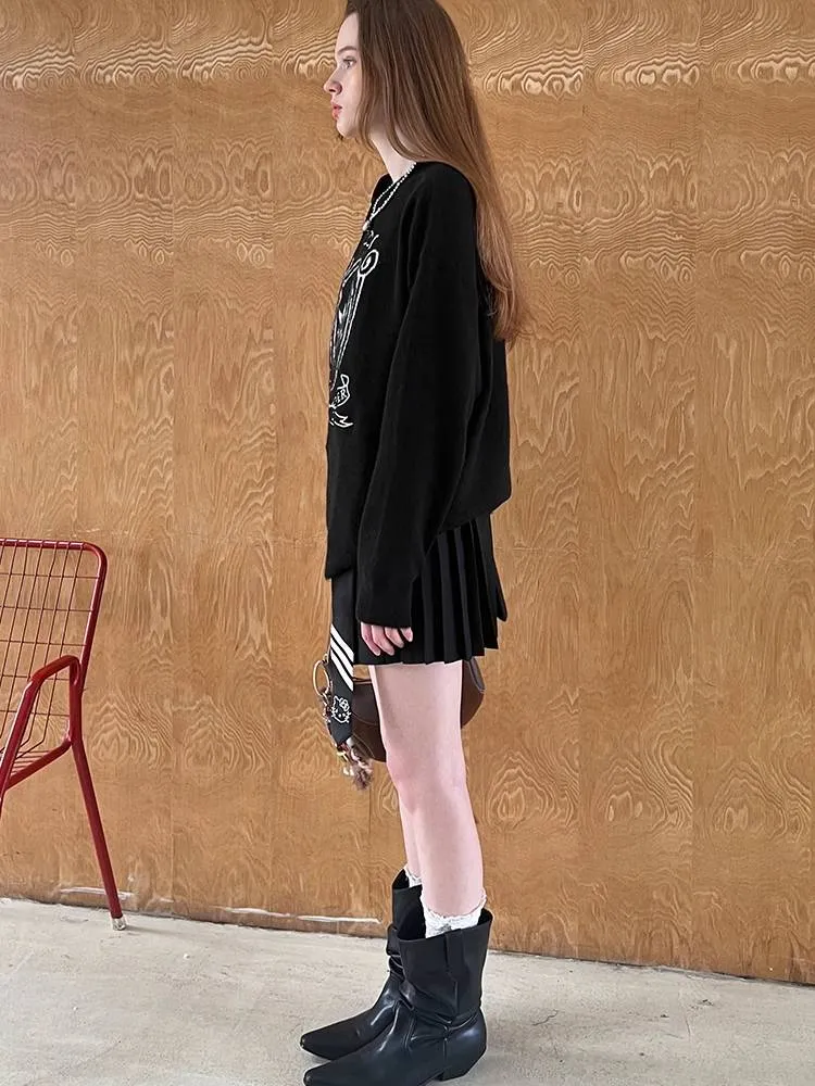 Off shoulder strap pullover sweater【s0000010844】