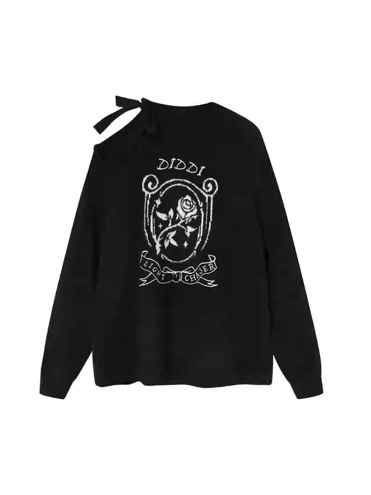 Off shoulder strap pullover sweater【s0000010844】
