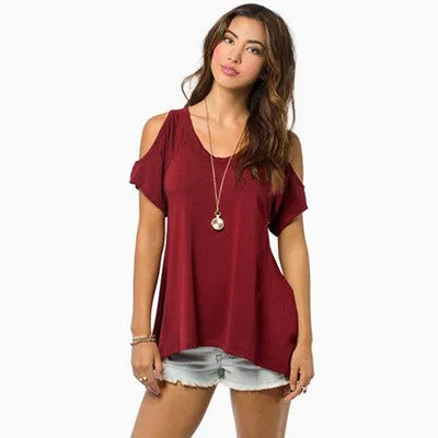 Off Shoulder Tops For Women Short Sleeve Tshirt Womens Tops Fashion