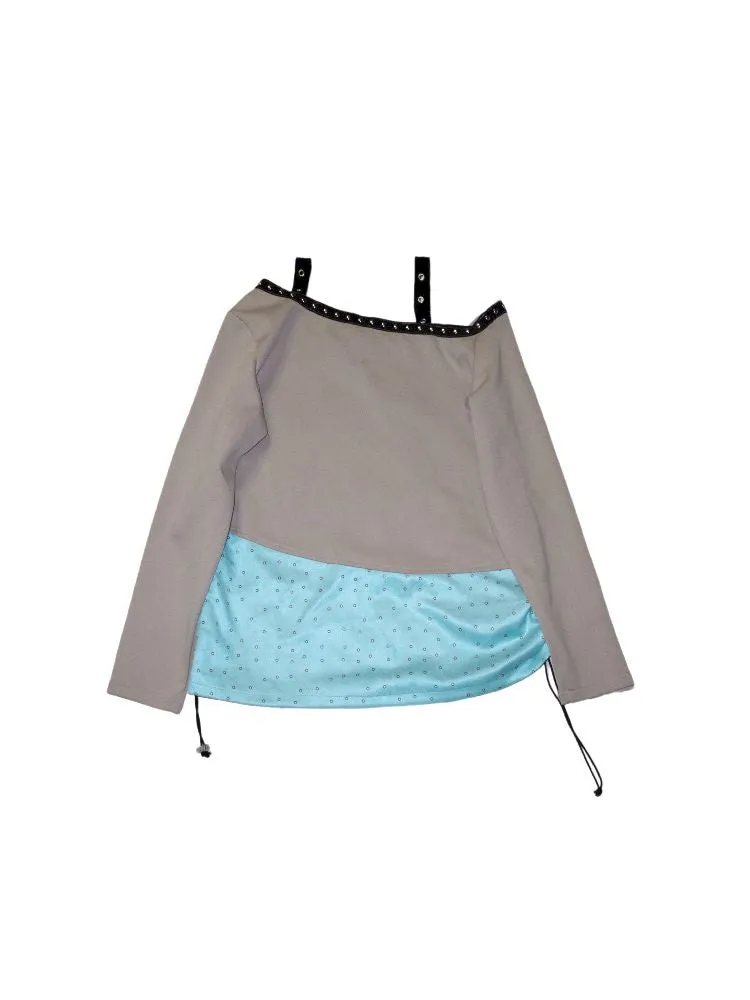 Off-the-Shoulder Studded Sweatshirt【s0000010962】