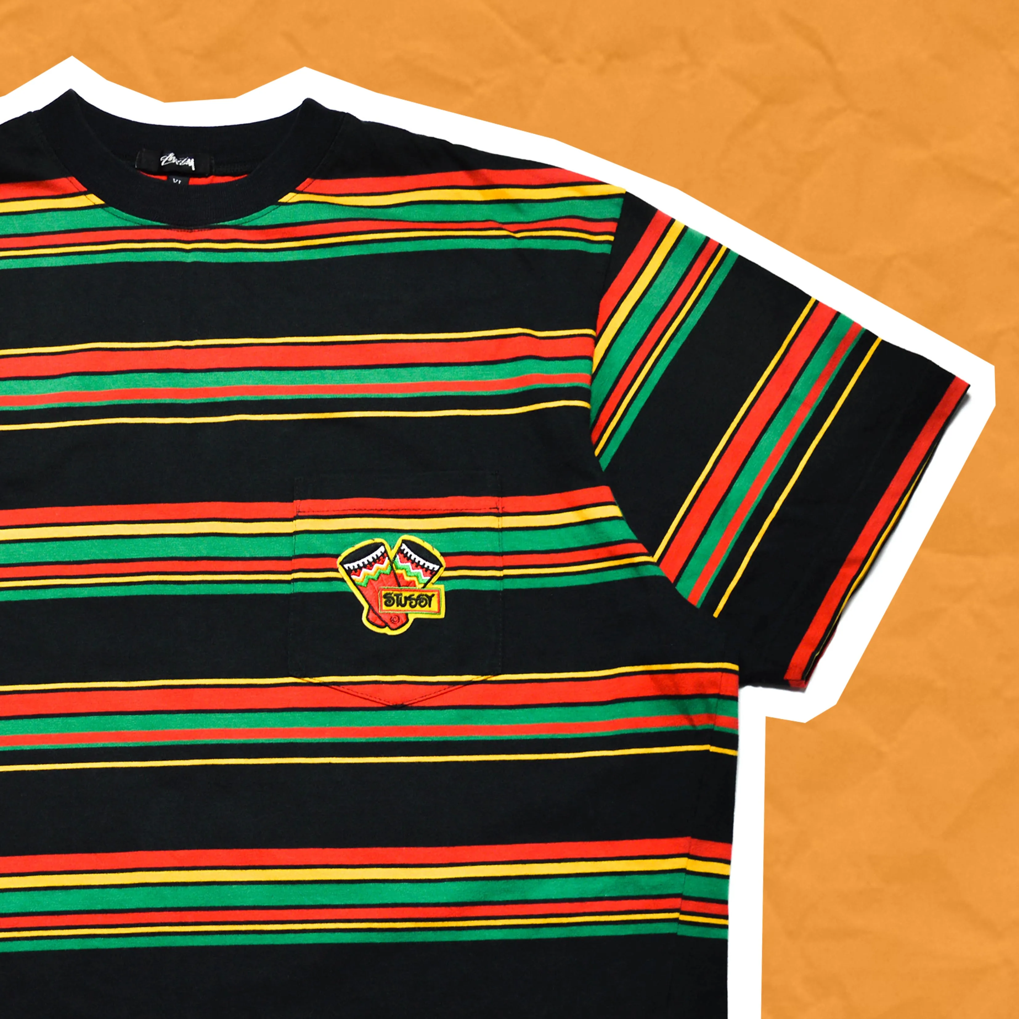 OG 80s Rasta Striped T-shirt (XL)