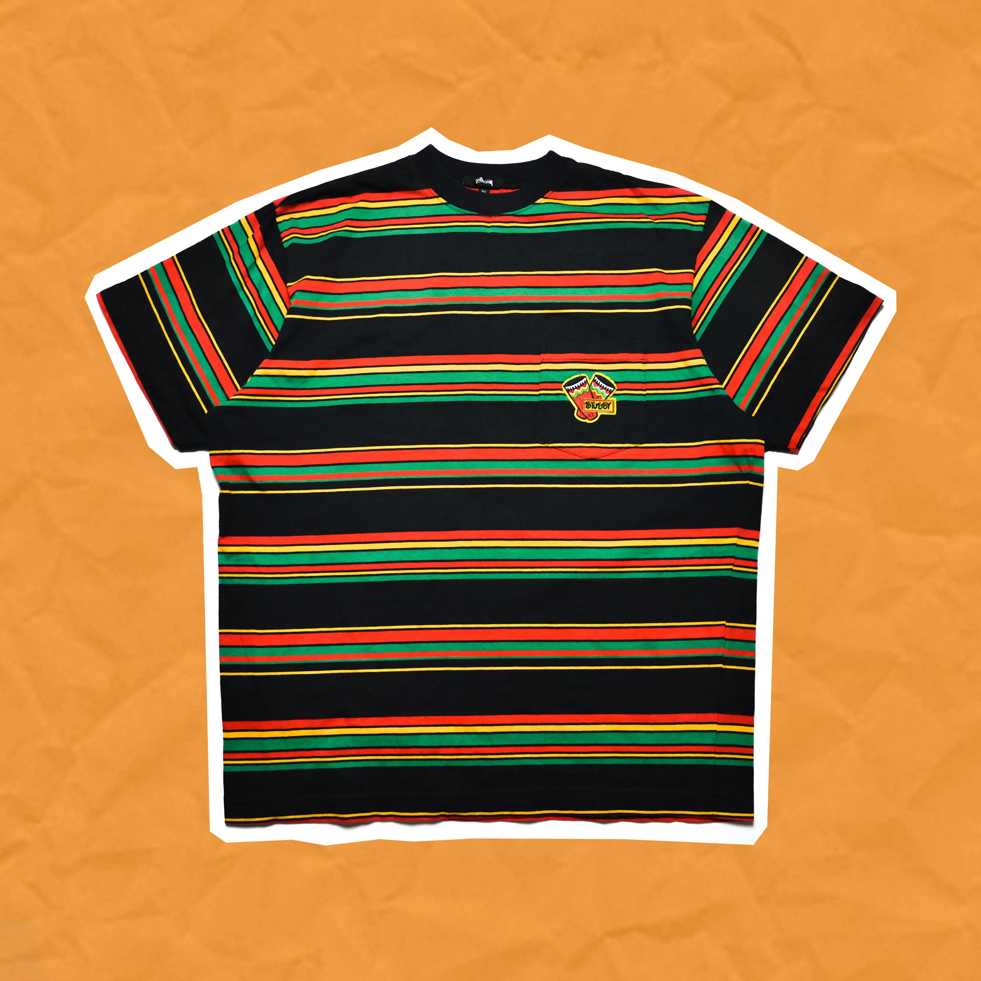 OG 80s Rasta Striped T-shirt (XL)