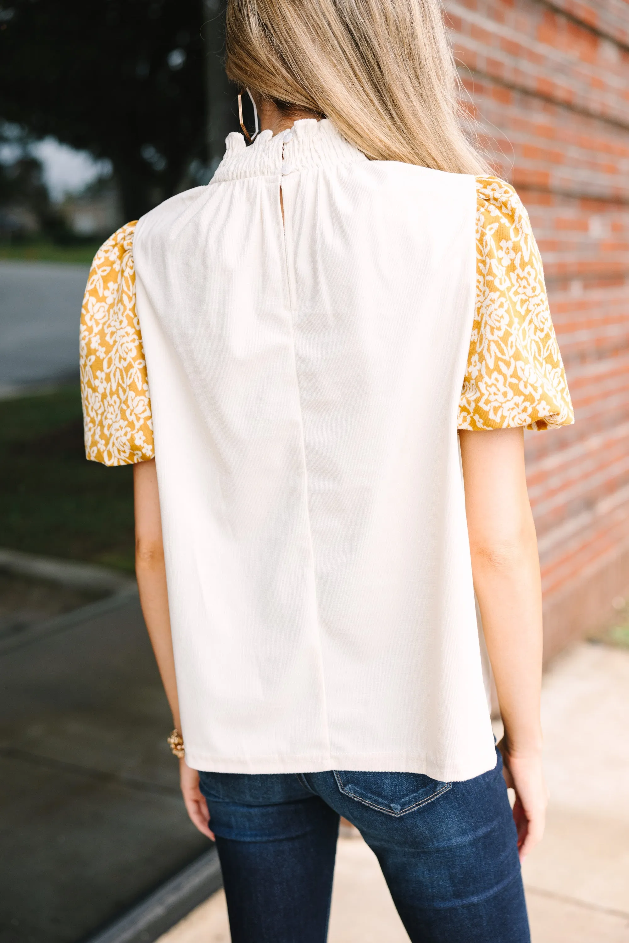 On The List Mustard Yellow Puff Sleeve Blouse