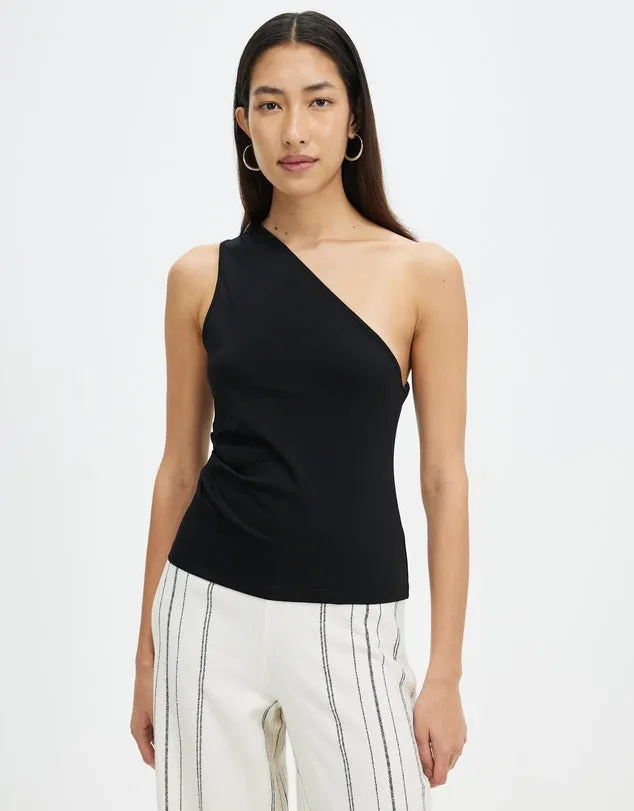 Orchid Jersey One Shoulder Top