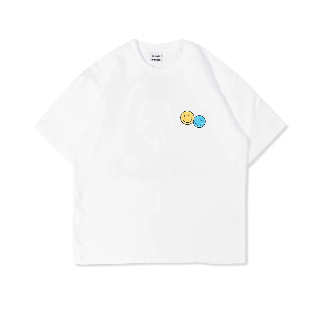OUTSIDE X SMILEY RAINBOW T-SHIRT