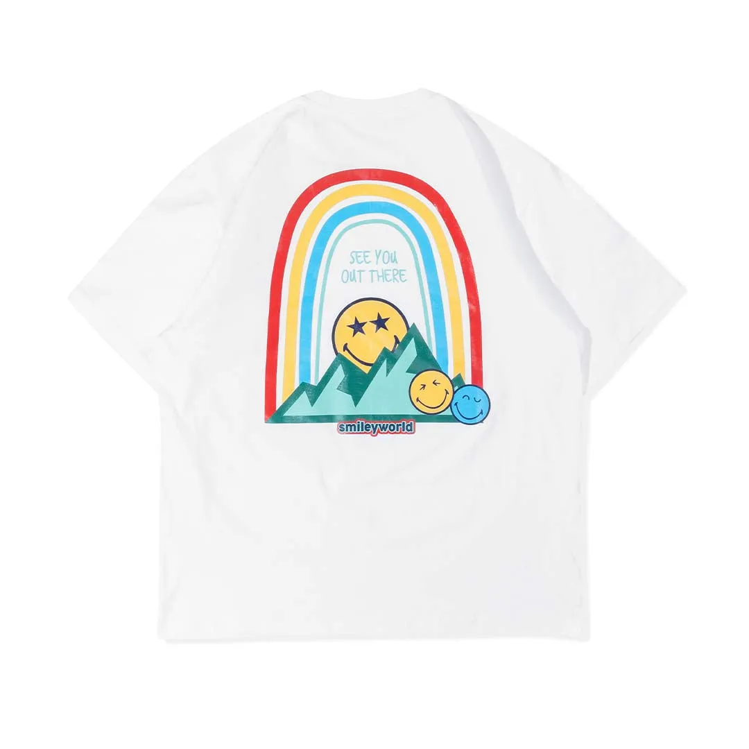 OUTSIDE X SMILEY RAINBOW T-SHIRT