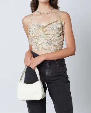 Paisley Tie Back Crop Top