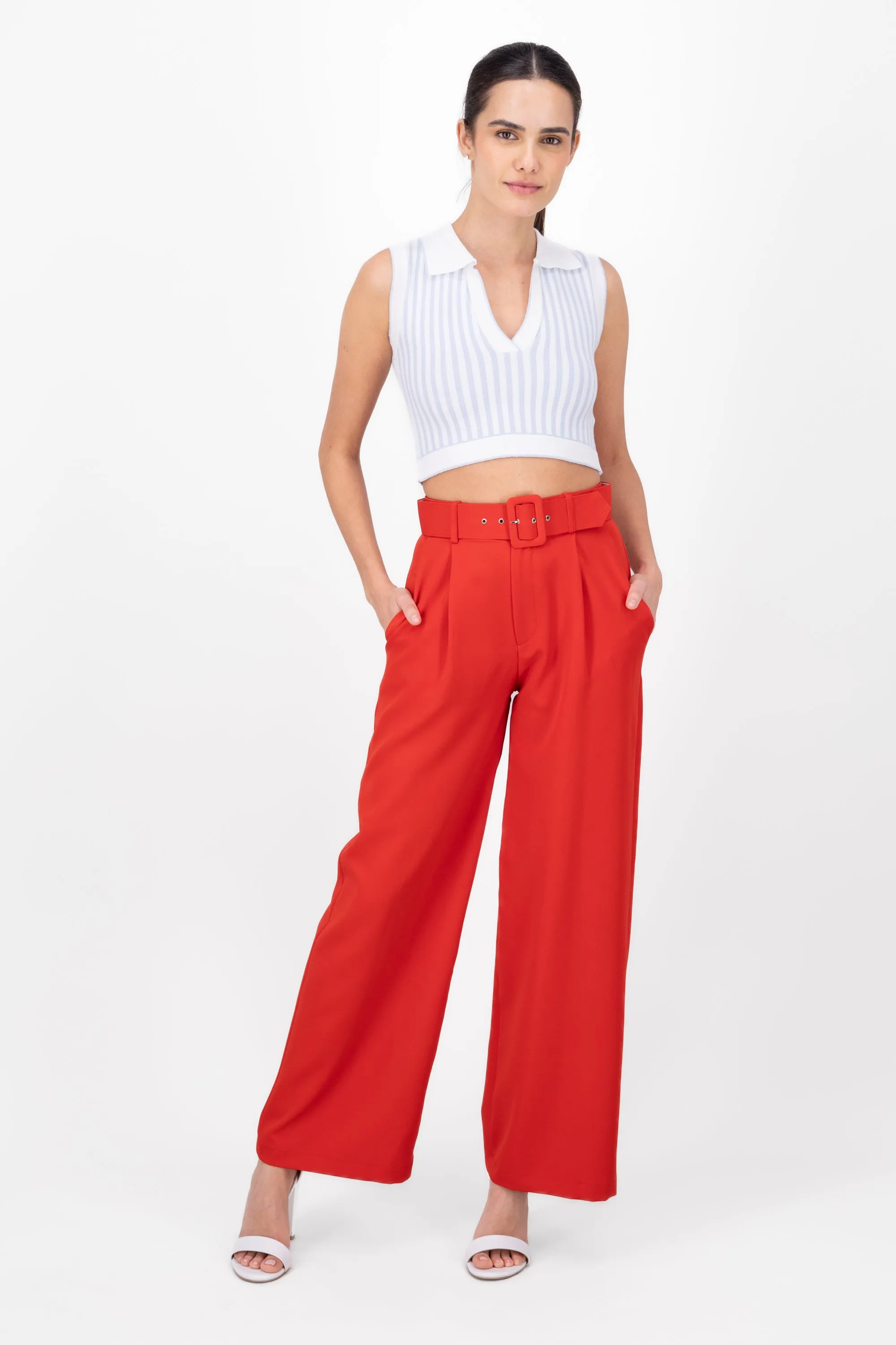 Pantalon Liso Cinturon