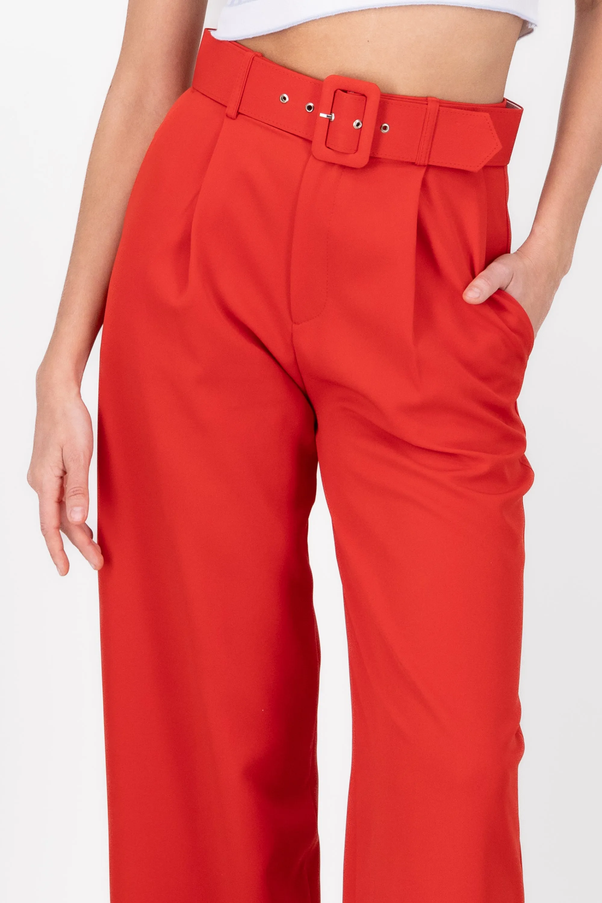 Pantalon Liso Cinturon