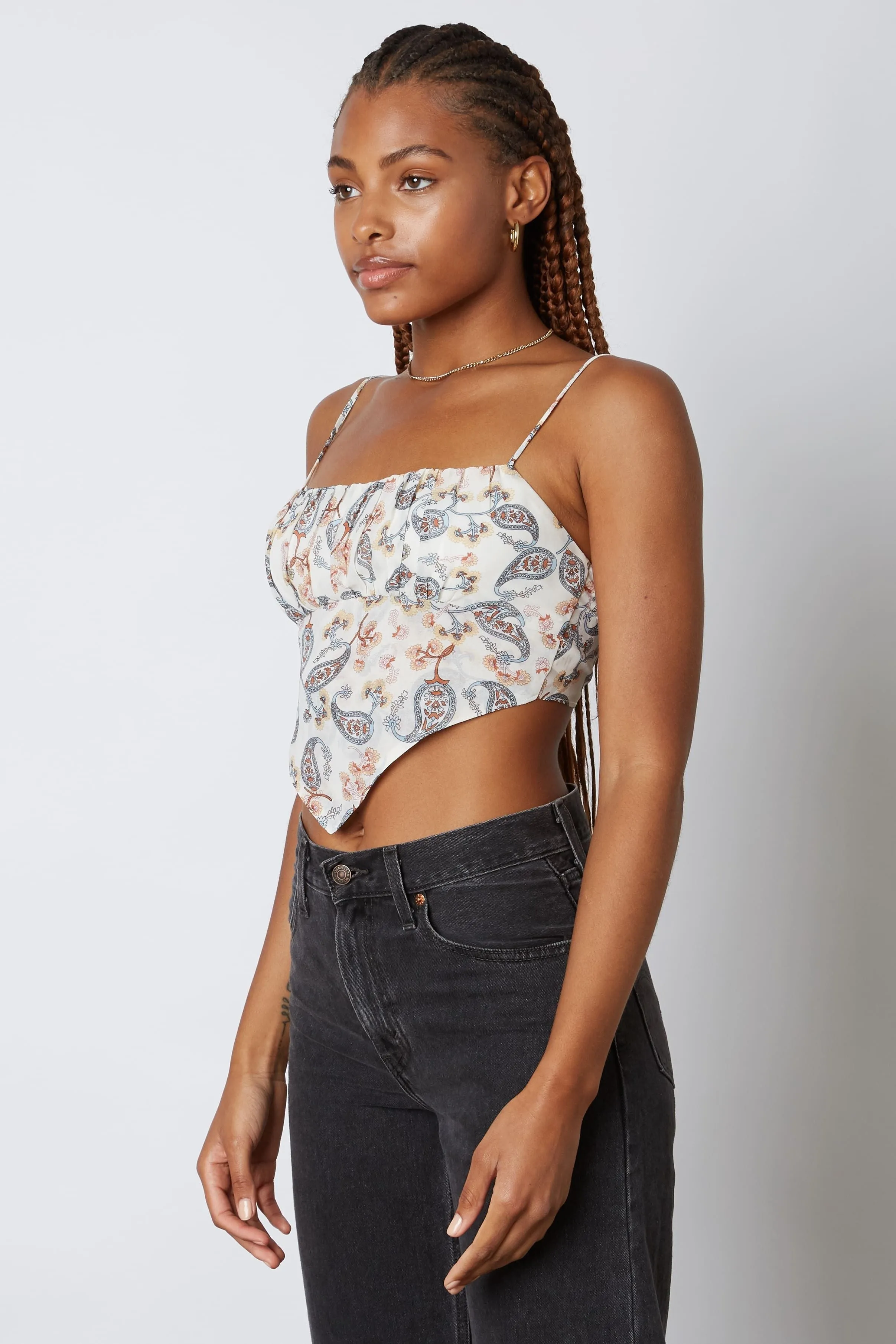 Peasant Tie Back Bandana Crop Top