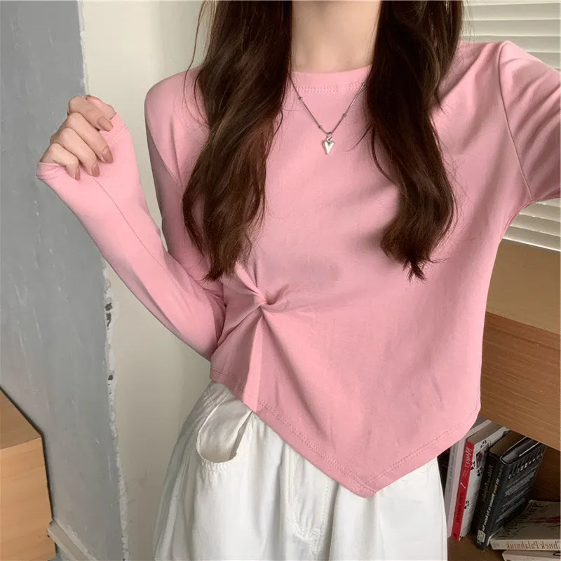 Pink Asymmetric Hem Top