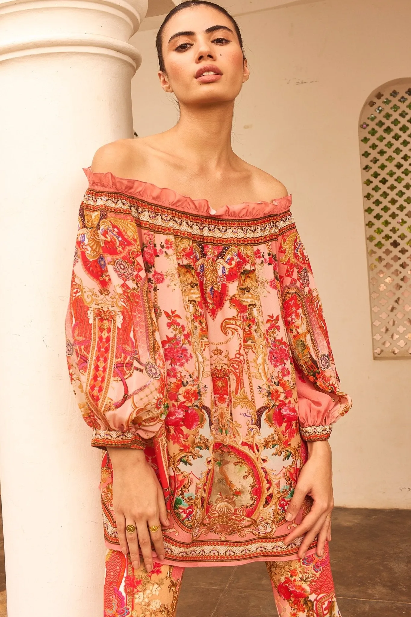 PINK CASTLE OFF SHOULDER TOP