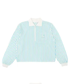 PIV'VEE Stripe Terry PK Shirt - Cornflower Blue