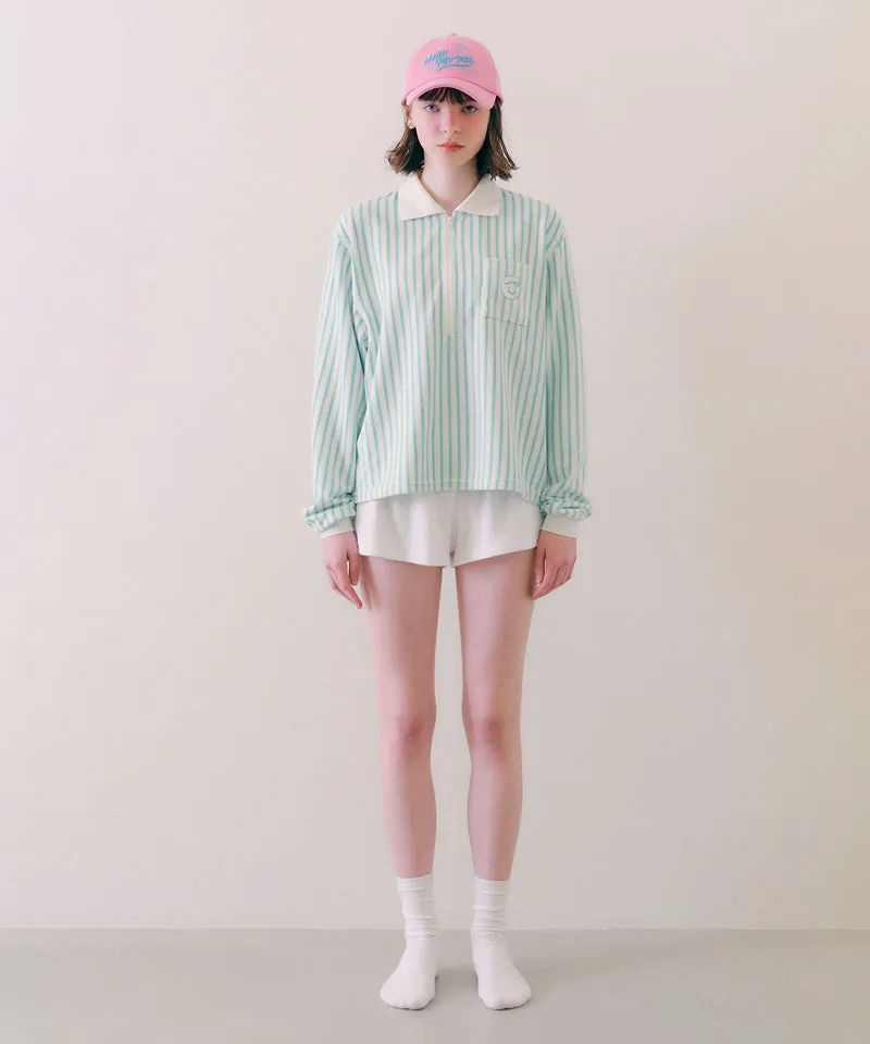 PIV'VEE Stripe Terry PK Shirt - Cornflower Blue