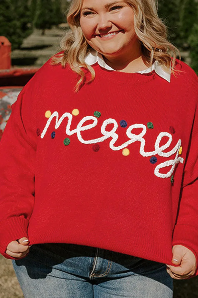 Plus Size Merry Fiery Red Sweater