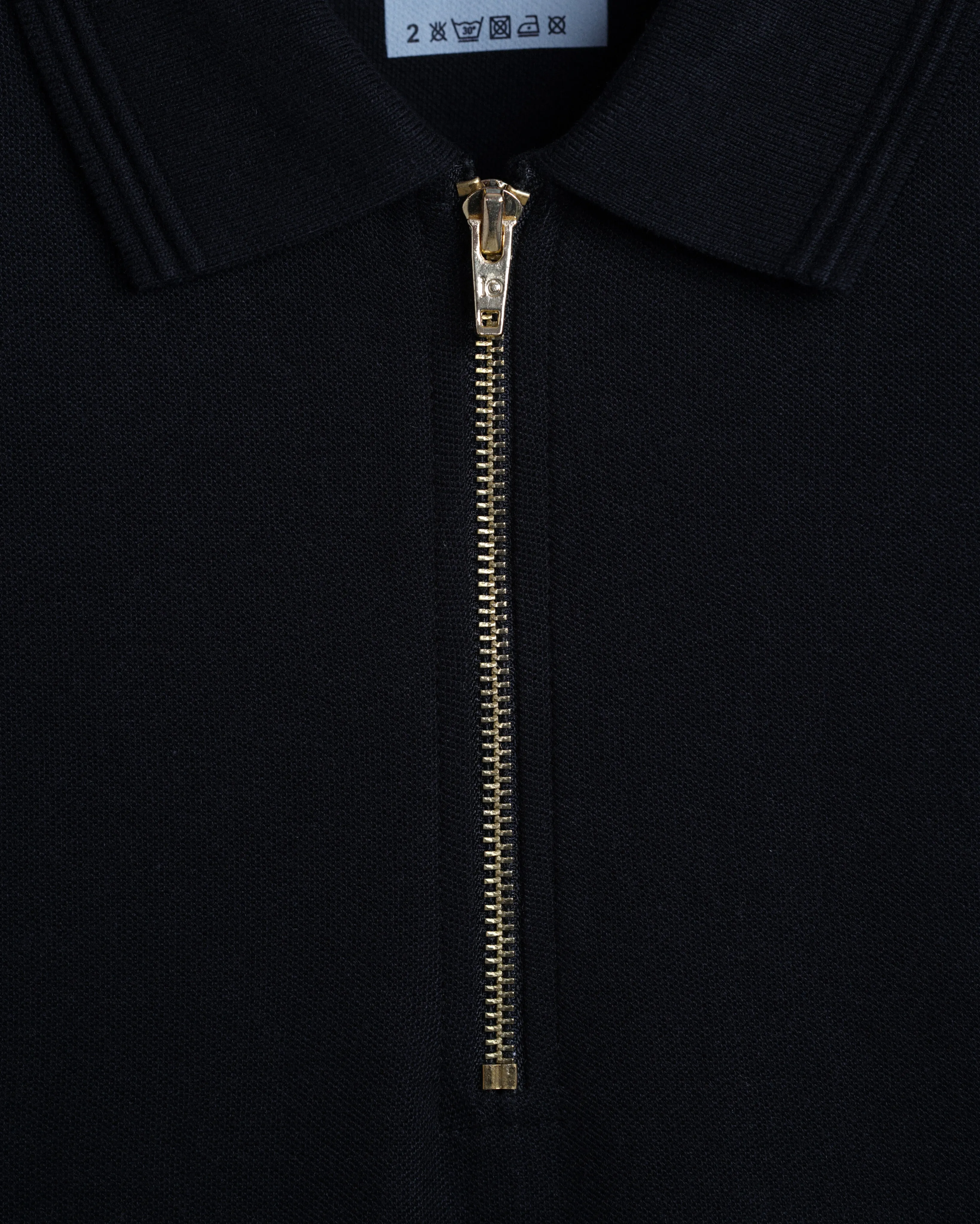 Polo Full Sleeve Zipper Black Unisex