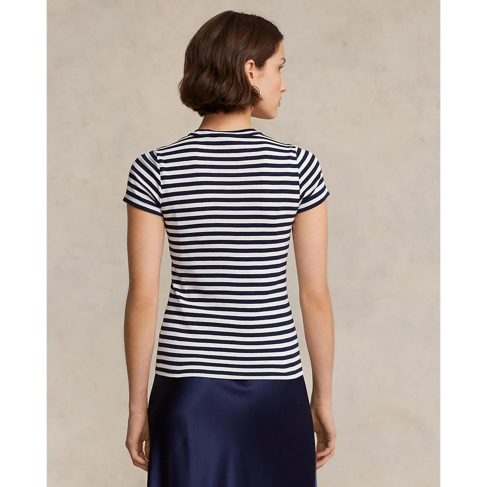 Polo Ralph Lauren - Cotton Crewneck Tee - Stripe - Cruise Navy/White