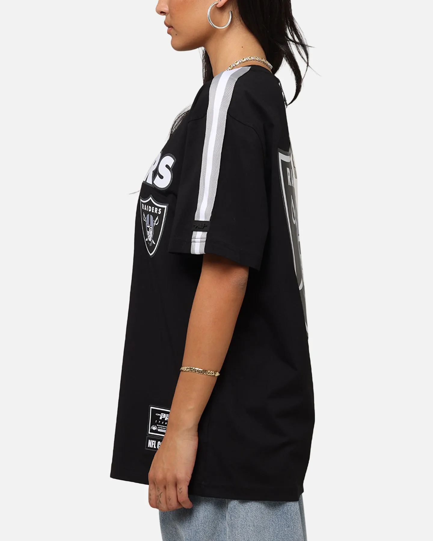 Pro Standard Las Vegas Raiders Classic Mesh Striped T-Shirt Black/Grey