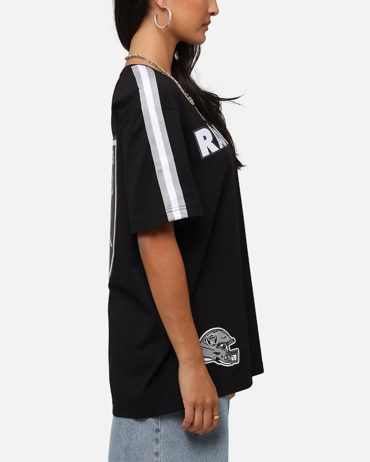 Pro Standard Las Vegas Raiders Classic Mesh Striped T-Shirt Black/Grey