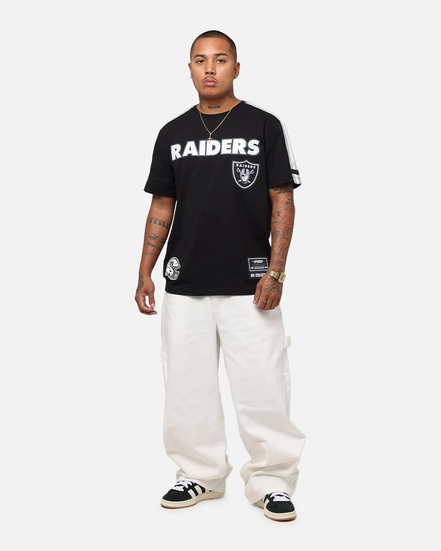Pro Standard Las Vegas Raiders Classic Mesh Striped T-Shirt Black/Grey