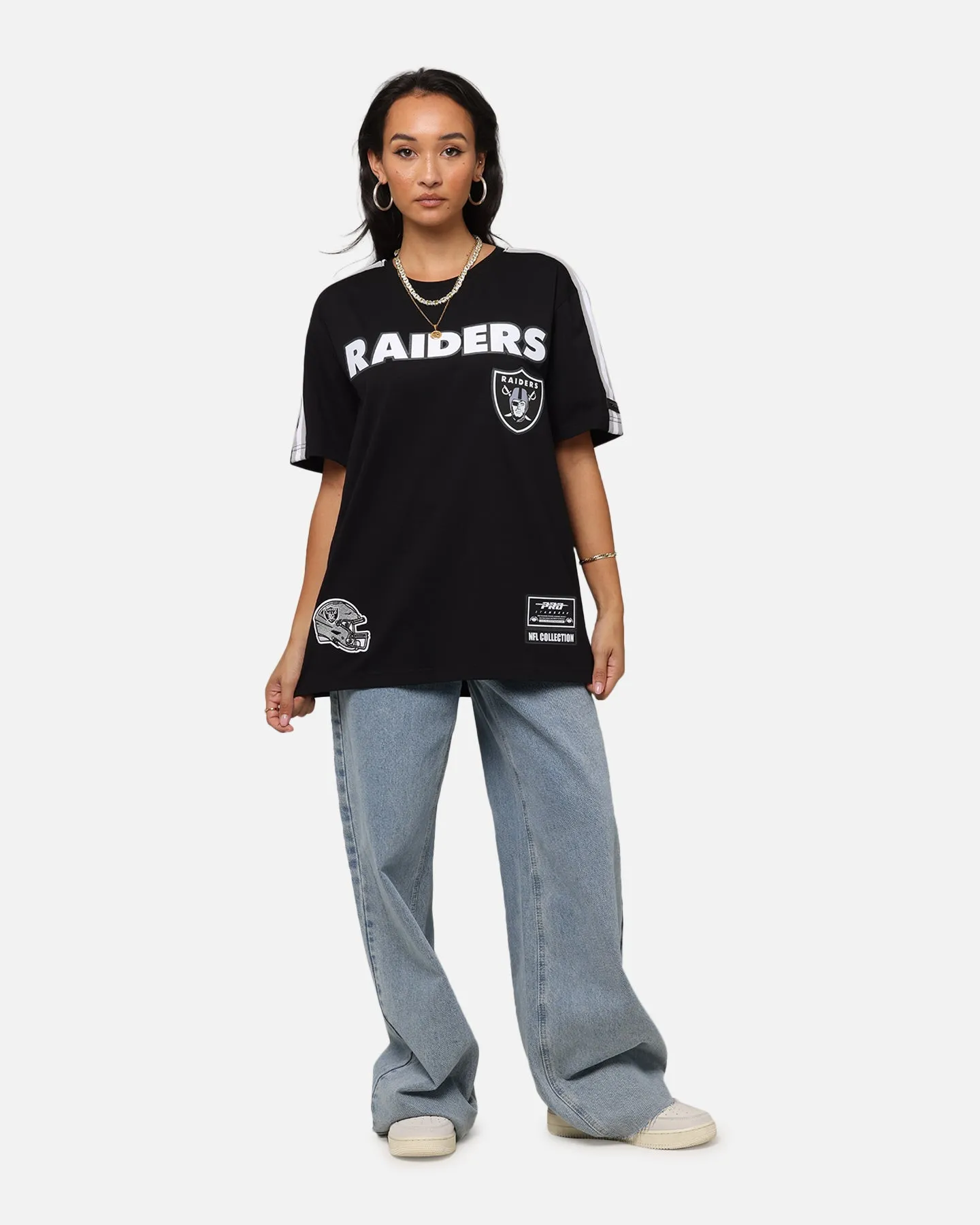 Pro Standard Las Vegas Raiders Classic Mesh Striped T-Shirt Black/Grey