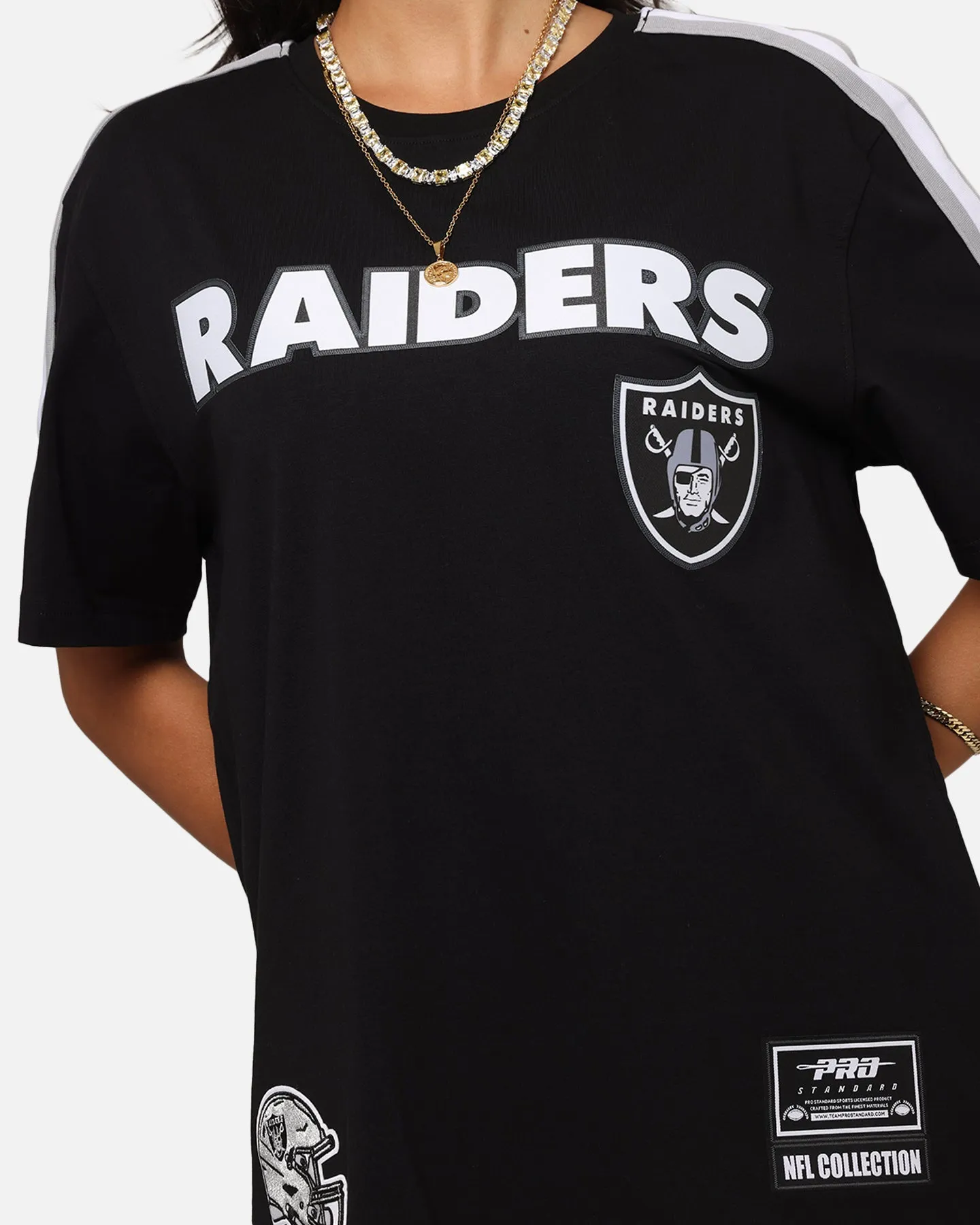 Pro Standard Las Vegas Raiders Classic Mesh Striped T-Shirt Black/Grey