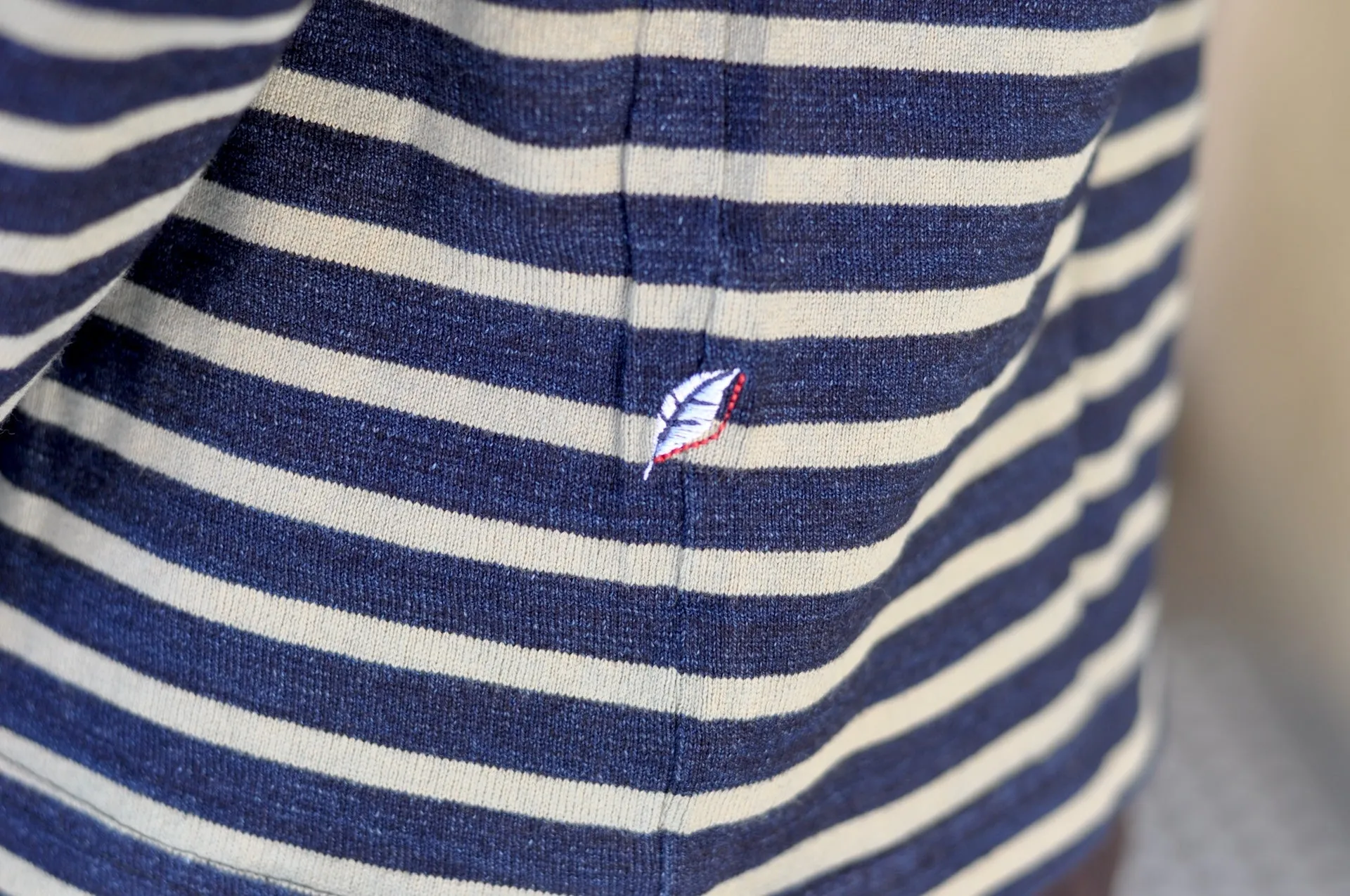 Pure Blue Japan Heavyweight "Indigo Stripes" L/S Tee (Beige)