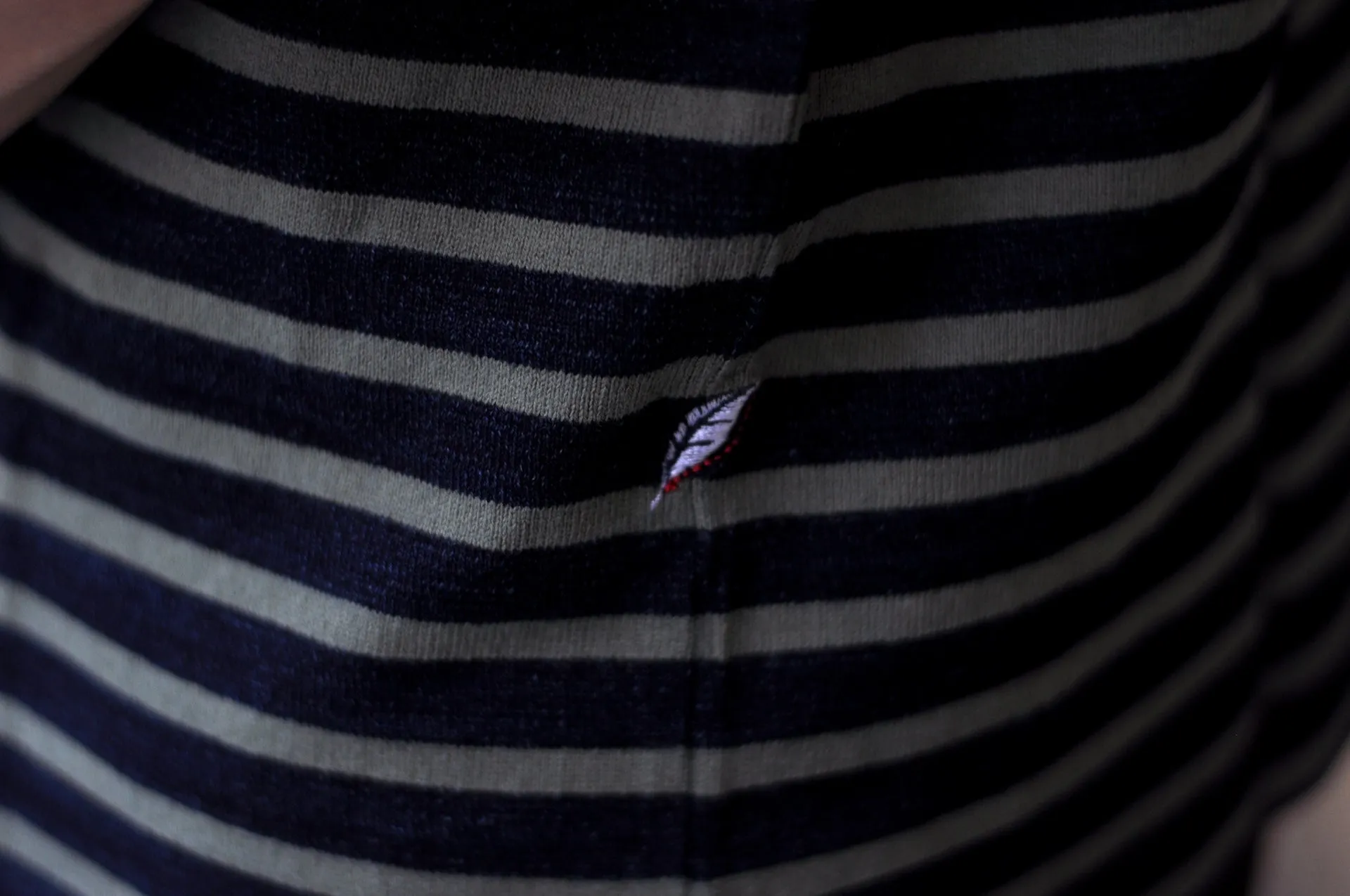 Pure Blue Japan Heavyweight "Indigo Stripes" S/S Tee (Olive)