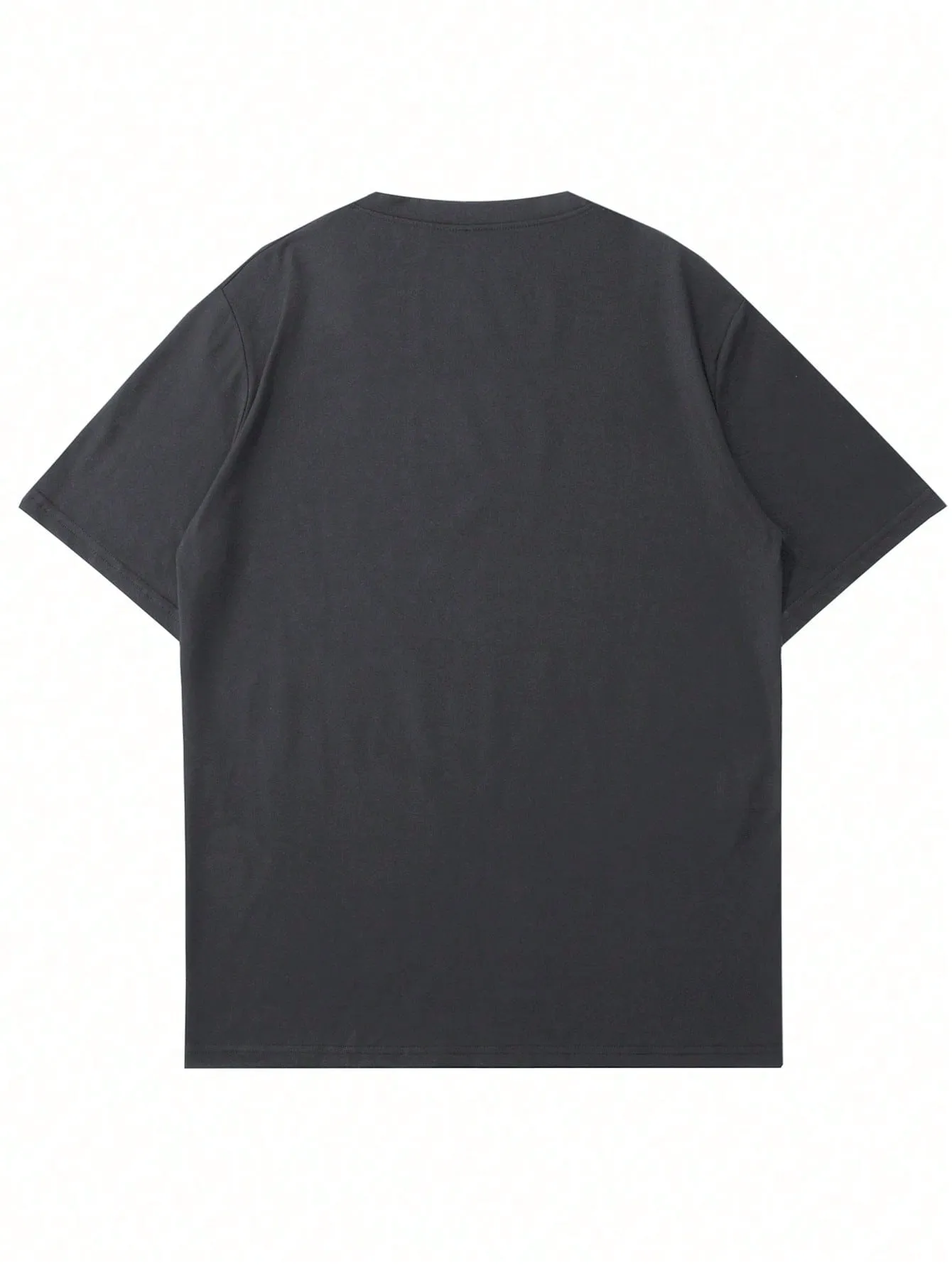 QA Men's Letter Print Short Sleeve Casual Summer T-Shirt