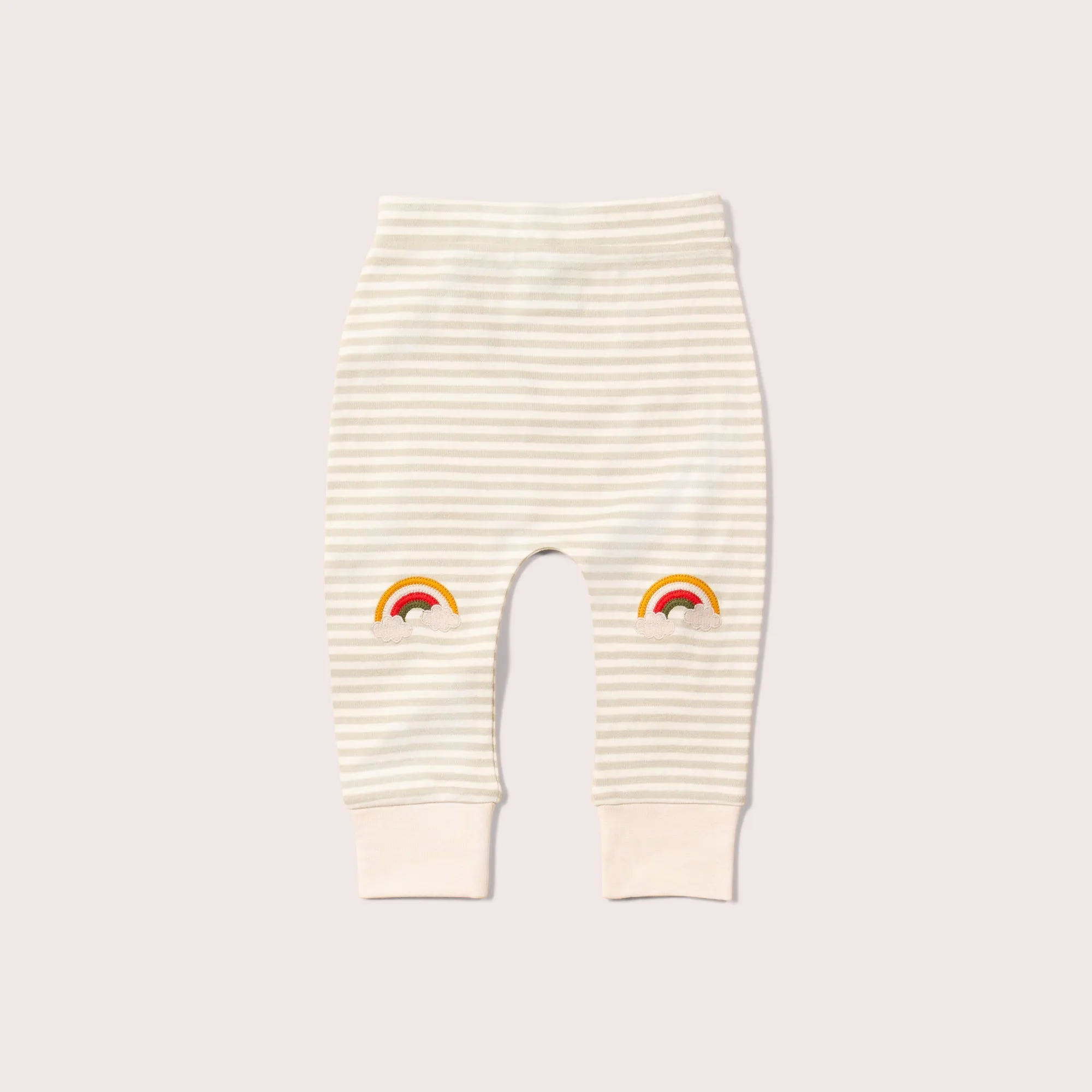 Rainbow Knee Patch Striped Joggers