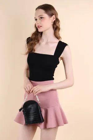 RESTOCKED** GABRIELA SQUARE NECK RIBBED TOP IN BLACK
