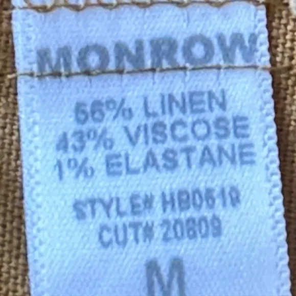 Revolve Monrow Linen Blend Paper Bag Women’s Shorts Size Medium Butterscotch