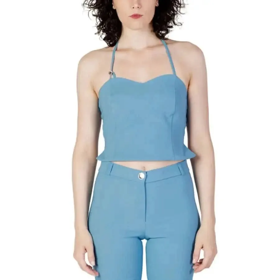 Rinascimento Black Sleeveless Sweetheart Neckline Top