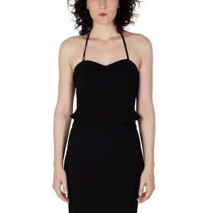 Rinascimento Black Sleeveless Sweetheart Neckline Top