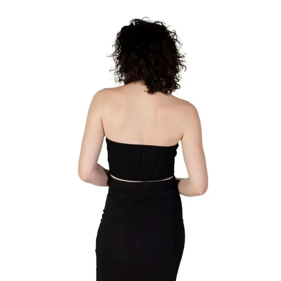Rinascimento Black Sleeveless Sweetheart Neckline Top