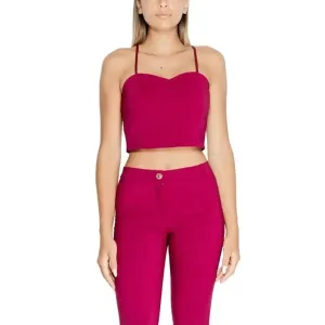 Rinascimento Bordeaux Sleeveless Sweetheart Neckline Top