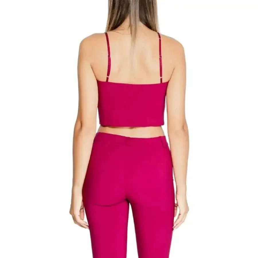 Rinascimento Bordeaux Sleeveless Sweetheart Neckline Top