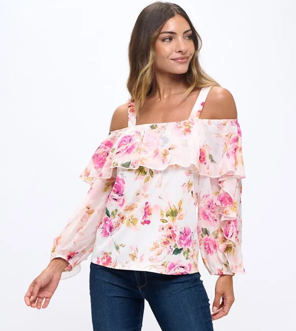 RUFFLE COLD SHOULDER