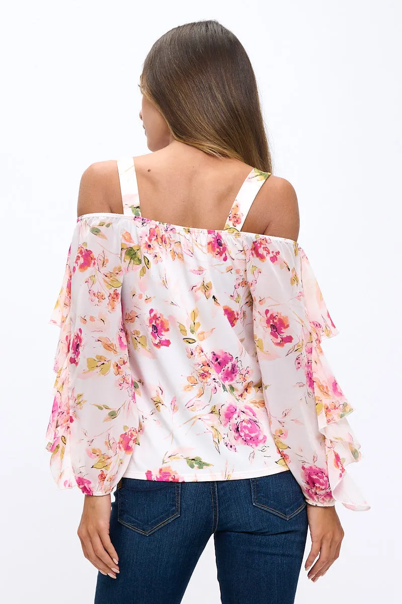RUFFLE COLD SHOULDER