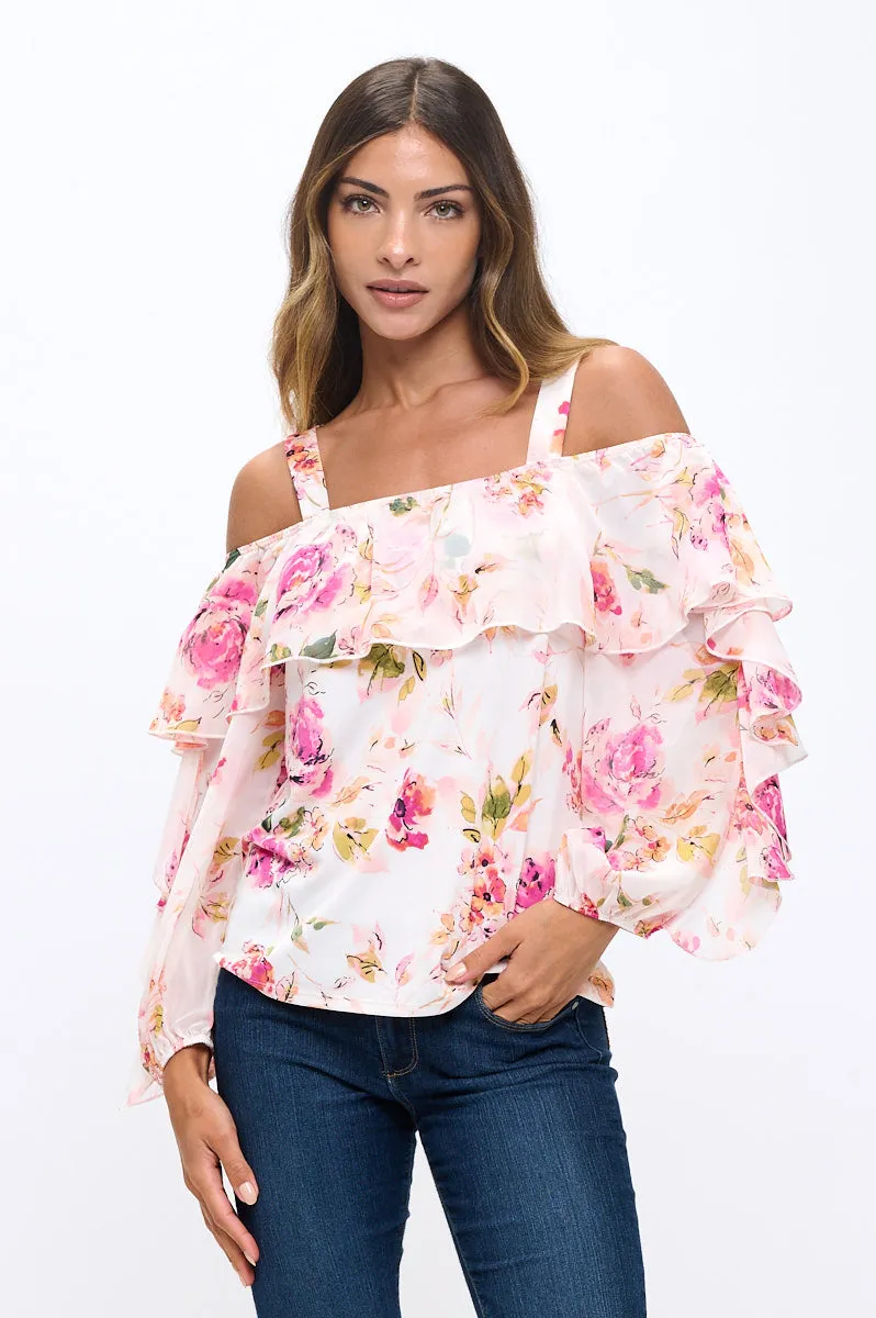 RUFFLE COLD SHOULDER