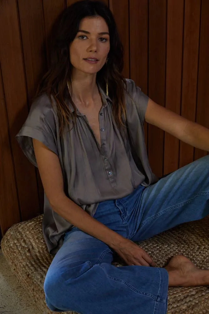 Satin Breeze Collar Top