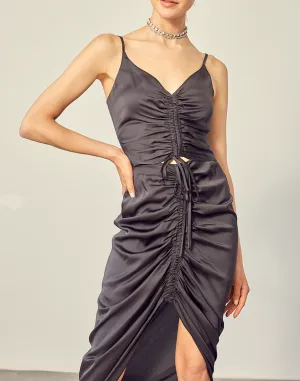 Satin Ruch Crop Top