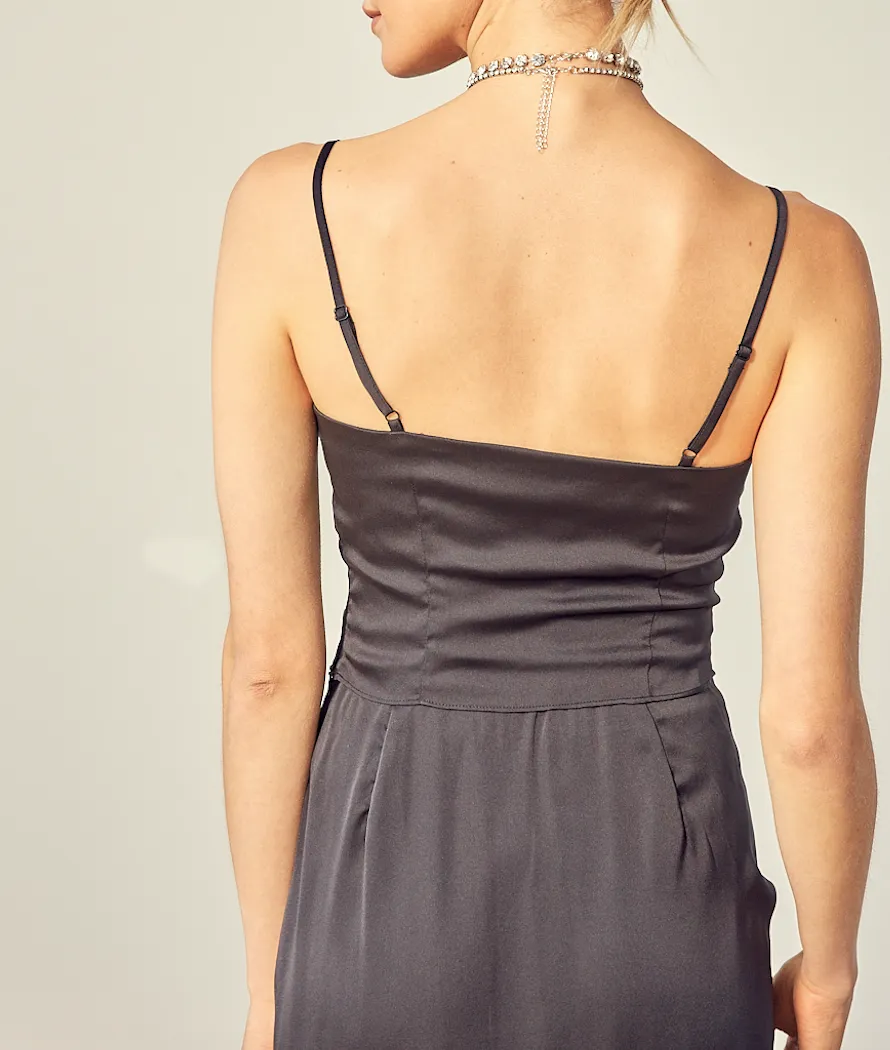 Satin Ruch Crop Top