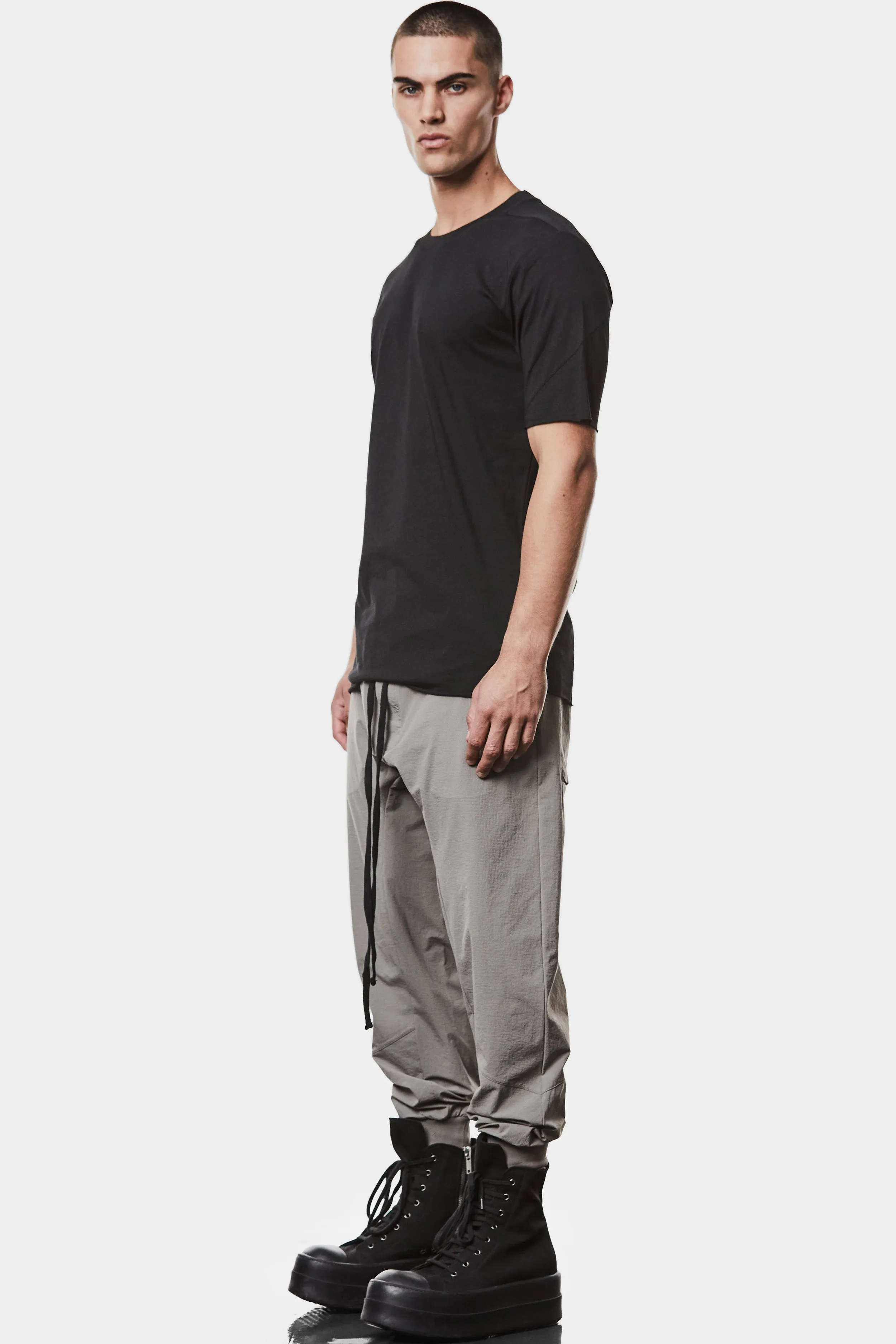 Scar-stitch cotton t-shirt, Black