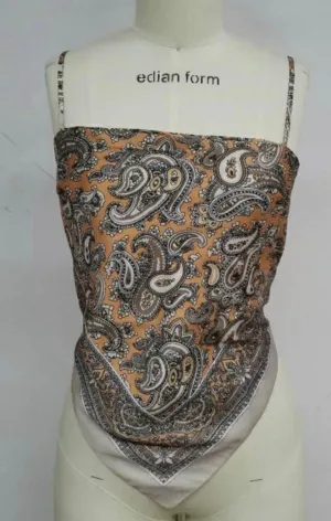Silk Paisley Bandanna Top