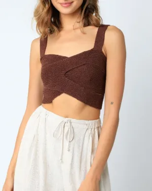 Sleeveless Cross Front Crop Top