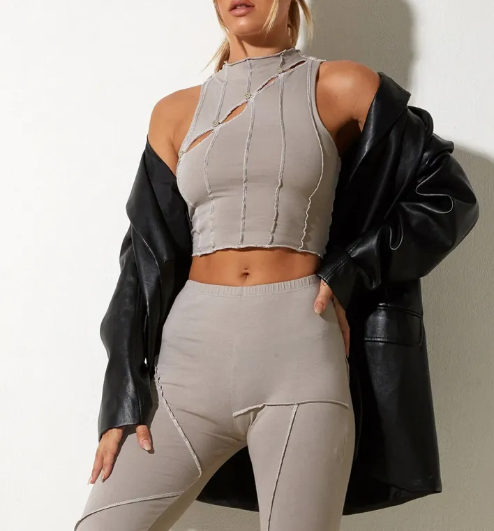 Sleeveless Seam Detailing Crop Top